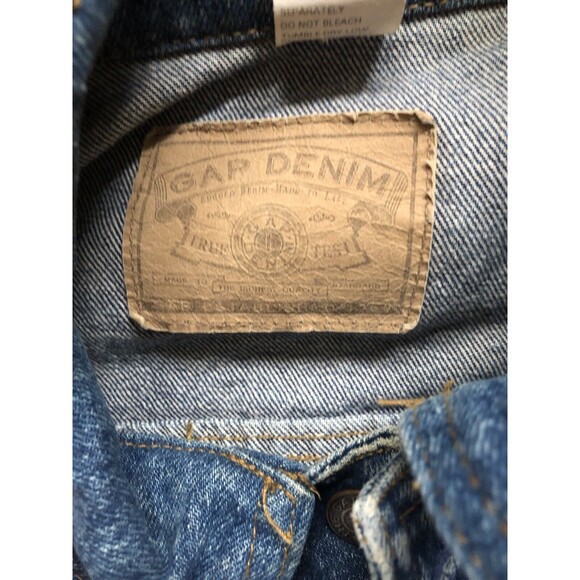 Gap Vintage Denim Jean Jacket Size Medium Zip Button Combo 1990's - Picture 6 of 16